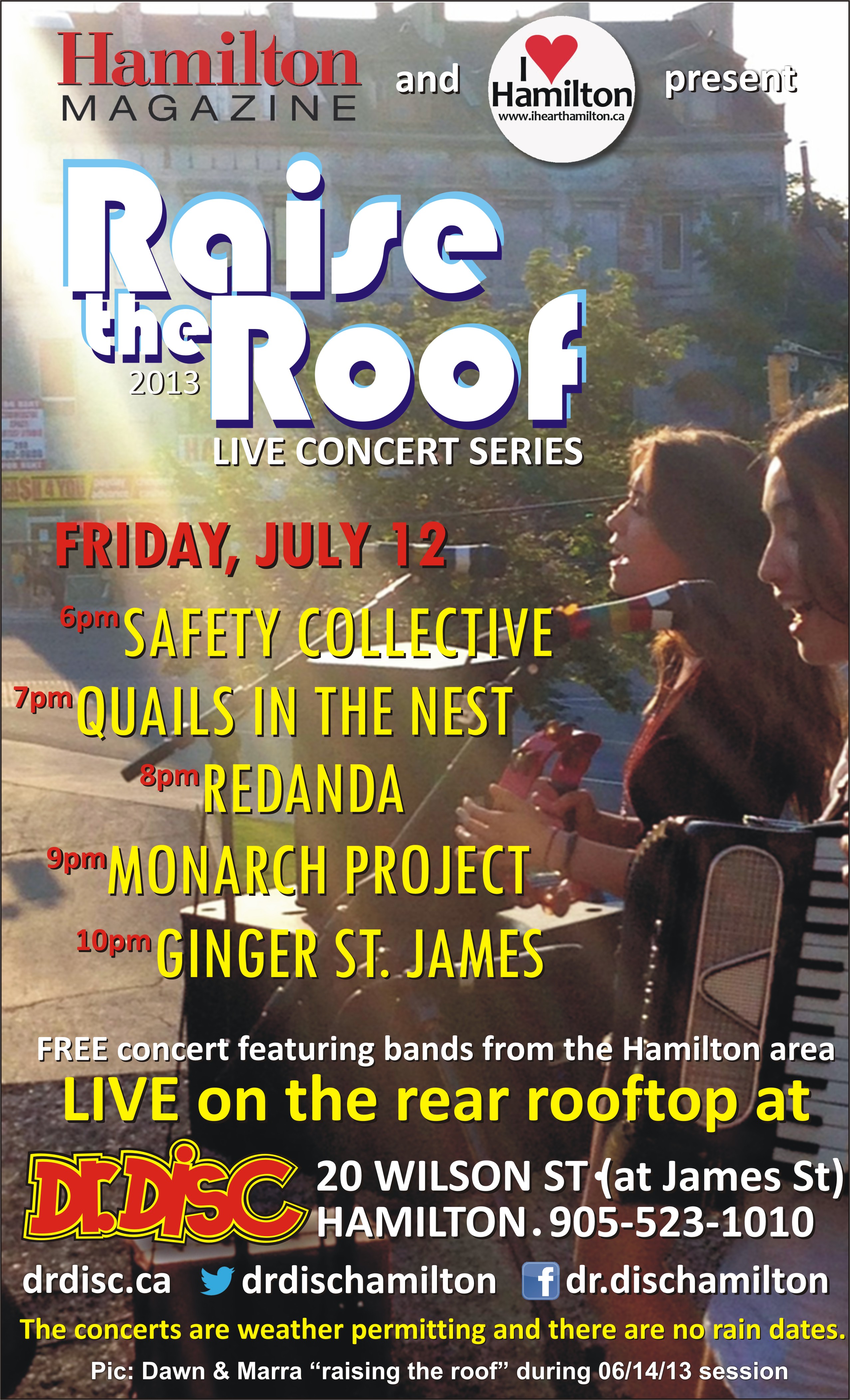 ANNOUCEMENT I HEART HAMILTON COPRESENTS RAISE THE ROOF DR. DISC I