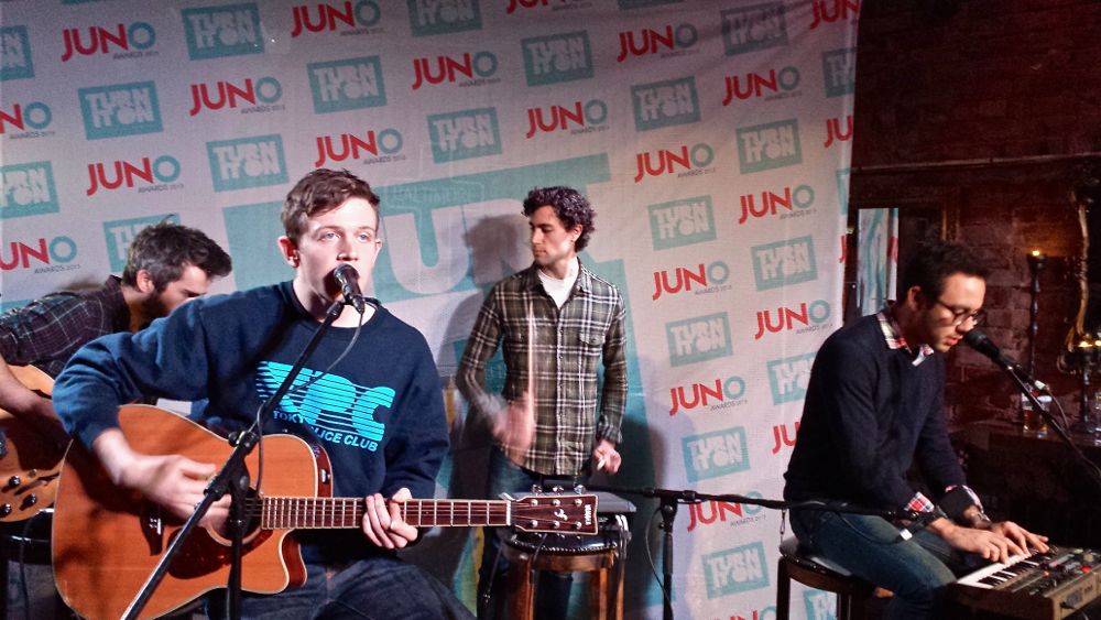 Tokyo Police Club performing JUNOs pop up show at Baltimore House, Dec. 2014