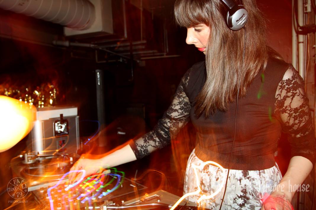Kristin Archer DJing at Baltimore House. Photo by Julie Fazooli