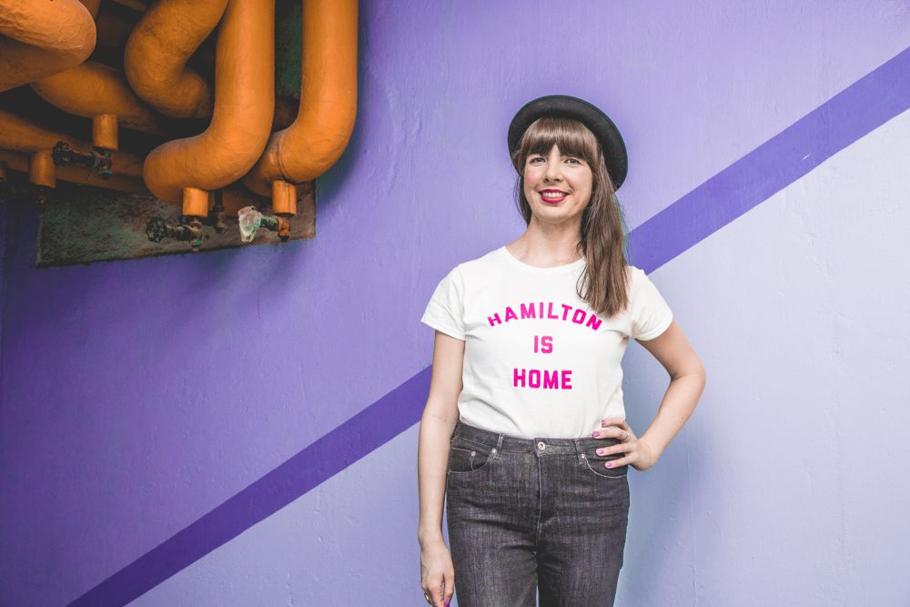 Kristin Archer in Hamilton Has Heart charity tee by Milli x True Hamilonian. Photo by Kayla Da Silva.